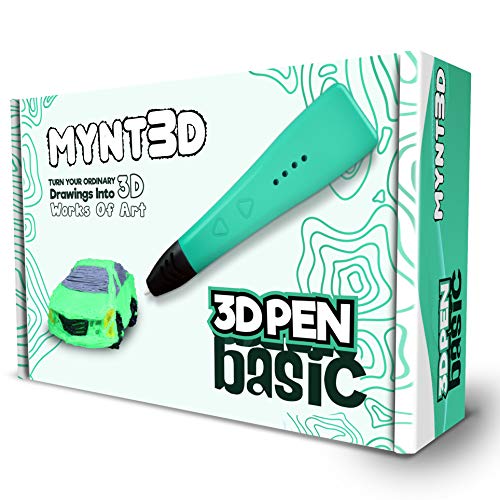 MYNT3D Basic 3D Pen [New for 2020] 1.75mm ABS and PLA Compatible 3D Printing Pen, Black