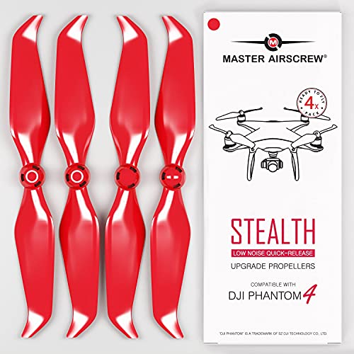 Master Airscrew Stealth Propellers for DJI Phantom 4 - Red, 4 pcs