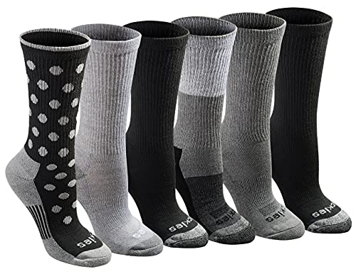 Dickies Womens Dri-tech Moisture Control Crew Multipack Socks, Black Assorted, 6 9 US