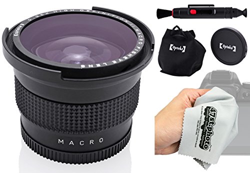 Opteka .35x HD Super AF Wide Angle Fisheye Lens with Macro and Microfiber Cloth for Sony Alpha A99, A77, A68, A65, A58, A57, A55, A37, A35, A33, A900, A700, A580, A560, A550, A390 Digital SLR Cameras