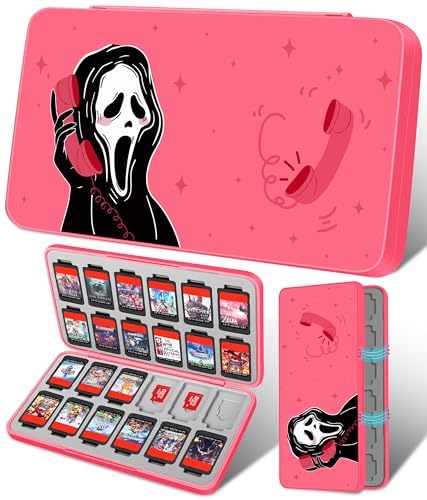 Xinocy for Nintendo Switch Game Case with 24 Game Holder Slots and 24 SD Micro Card Slots for Nintendo Switch/Lite/OLED,Cute Cartoon Games Cartridge Cases for Boys Kids Girls Kawaii Storage Box