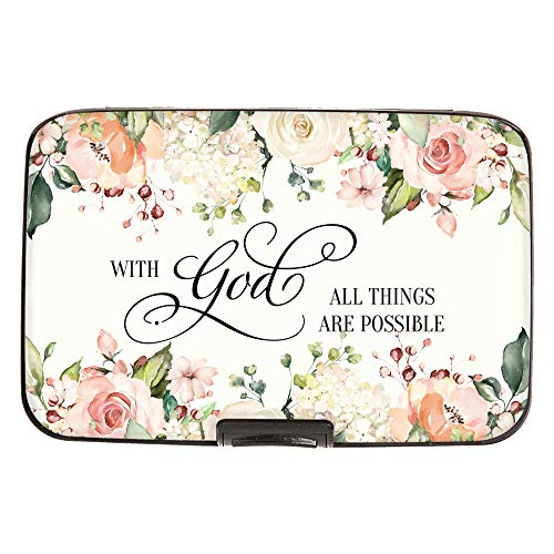 Monarque Armored Wallet Credit Card Case with RFID Data Theft Protection (All Things Are Possible)