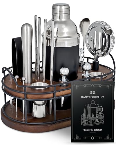 22-Piece Bar Set, Cocktail Shaker, Bartender Kit - Cocktail Kit, Bar Accessories for The Home Bar Set, Cocktail Shaker Set, Cocktail Set, Bar Tools, Bartender Set, Bar Kit, Shaker Set Bartender Kit