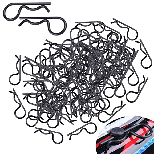 HobbyPark 100pcs Universal RC Car Body Clips Pins for Traxxas & All 1/10th Redcat HPI Himoto HSP Exceed Truck Buggy Shell Replacement Parts (Black)