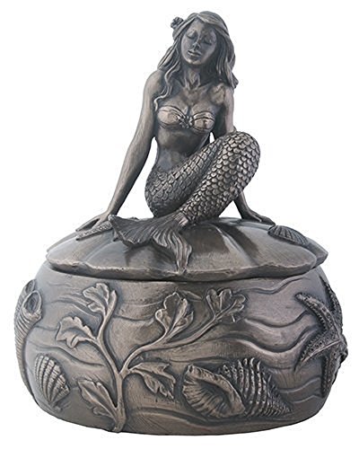 YTC Antique Bronze Mermaid Adella Embellished Trinket and Jewelry Box