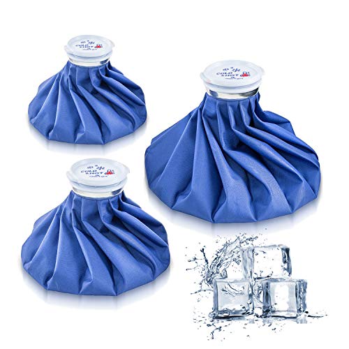 Ice Bag Packs of 3 - Reusable Hot & Cold Packs in 3 Sizes (6/9/11 inches)