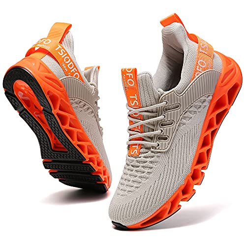 TSIODFO Slip on Sneakers for Women Casual Sport Running Shoes Athletic Train Tennis Walking Shoes Ladies Gym Workout Jogging Fashion Sneaker Beige Size 8