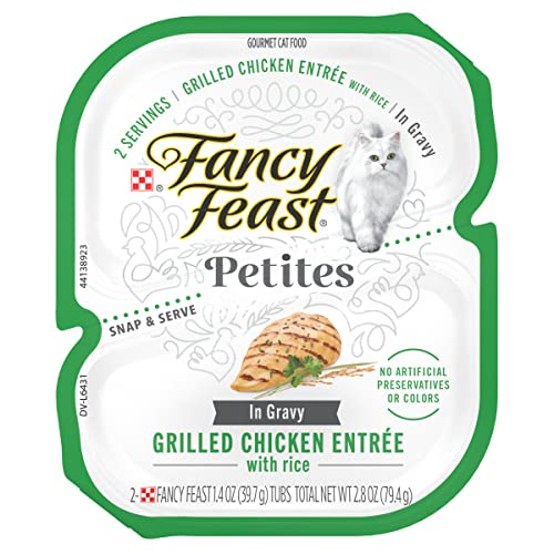 Purina Fancy Feast Petites Gourmet Gravy Wet Cat Food, Petites Grilled Chicken With Rice Entree - 2.8 oz. Tub