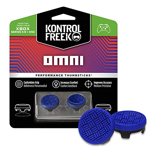 KontrolFreek Omni for Xbox One and Xbox Series X Controller | 2 Performance Thumbsticks | 2 Low-Rise Concave | Blue