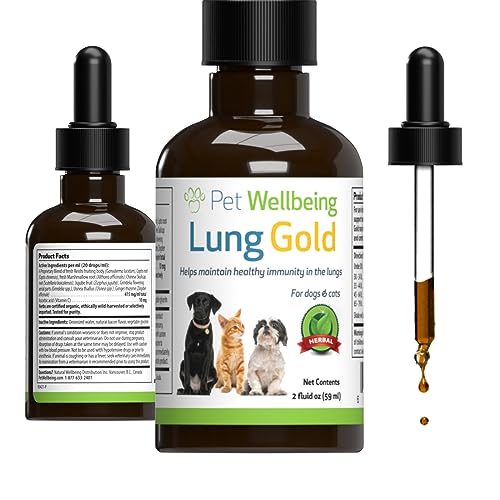 Pet Wellbeing Lung Gold for Dogs - Vet-Formulated - Lung & Respiratory Immune Support, Open Airways, Easy Breathing - Natural Herbal Supplement 2 oz (59 ml)