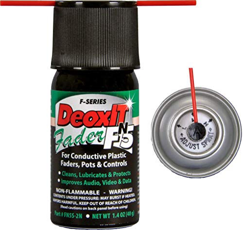 DeoxIT Fader FN5S-2N Mini-Spray, Contact Cleaner/Lube/Protector for Conductive Plastics & Carbon Controls, Nonflammable/Non-Drip, 40g, Pack of 1