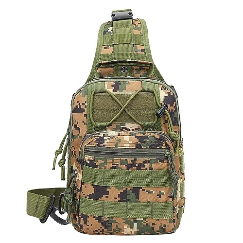Tactical Backpack, Waterproof Military Cross-body Molle Sling Shoulder Backpack Camping Or Hikking Single Shoulder Crossbody Sling Polyester Backpack