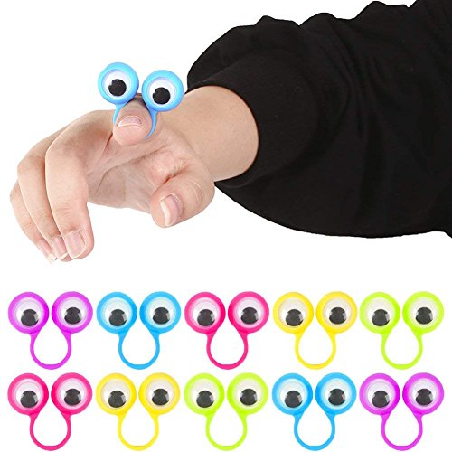 3 otters Eyeball Ring, 25PCS Eye Finger Puppets Eye Monster Finger, Party Favors, Classroom Prizes, Birthday Goodie Bag Stuffers
