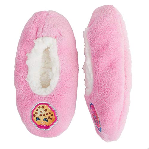 Shopkins Girls' Fuzzy Babba Slipper Socks, Pink, Small/Medium 8-13