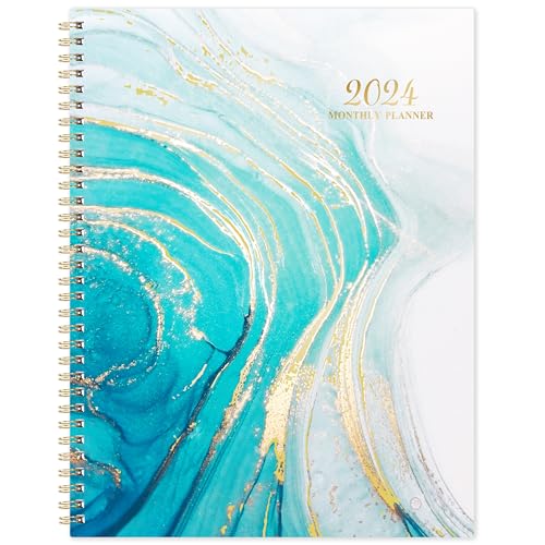 2024 Monthly Planner/Calendar - January 2024 - December 2024, Monthly Planner 2024, 12 Months Planner with Tabs & Note Pages, 9' x 11', Twin-Wire Binding and Two-Side Pocket, Perfect Organizer