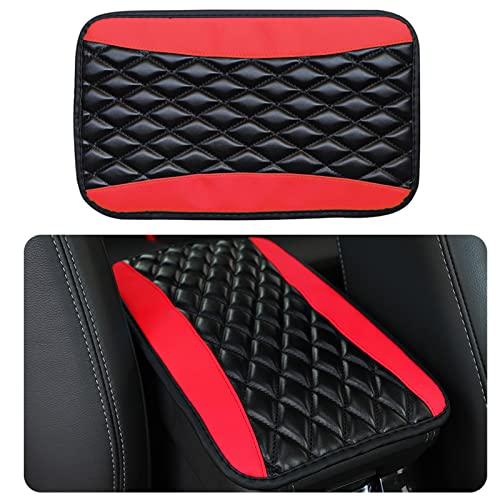 Pincuttee Pu Leather Console Armrest Cover 1PC, Car Center Console Pad Cover,Universal Armrest Box Mat,Waterproof Armrest Cover Center Console Pad(12.6'x7.5', Red)