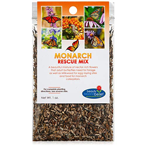 Monarch Butterfly Rescue Wildflower Seed Packet - 1oz, Open-Pollinated Wildflower, No Fillers, Annuals, Perennials and Milkweed Seeds for Monarch Butterfly 1oz