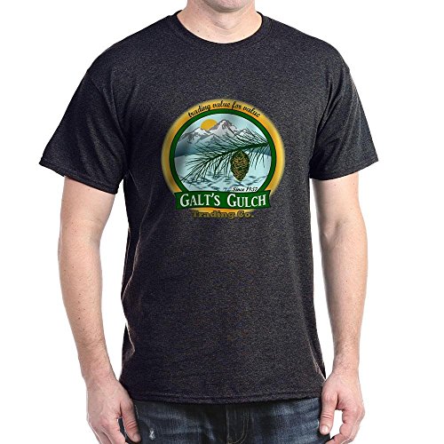CafePress Galt's Gulch Green/Gold Dark T Shirt Men's 100% Cotton, Classic Graphic Dark T-Shirt