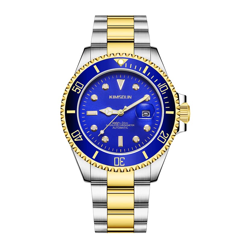 ShShi Fashion Business Green Water Ghost Noble Men Fully Automatic Mechanical Watch Luminous Waterproof (Blue-2)