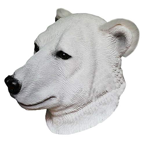 HENGYUTOYMASK Realistic Animal Polar Bear Latex Mask Halloween Costume Party Carnival Mask Animal Head Mask for Adult White