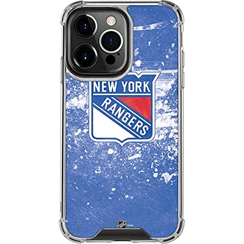 Skinit Clear Phone Case Compatible with iPhone 13 Pro - Officially Licensed NHL New York Rangers Frozen Design