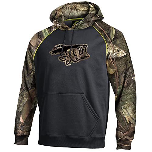 Fishouflage Bass XXL Strike Series Hoodie-Men's Camo Fishing Sweatshirt
