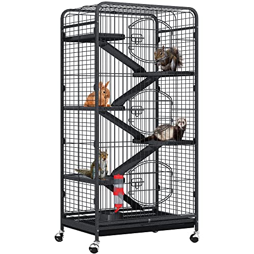 YINTATECH 52-inch Metal Ferret Chinchilla Rat Cage Small Animal Cage with Rolling Stand Indoor Outdoor for Squirrel/Guinea Pig/Bunny/Cat/Sugar Glider/Rabbit
