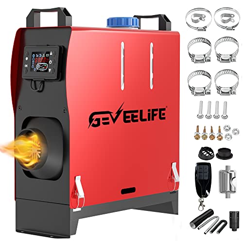 GEVEELIFE Diesel Heater, Portable Diesel Air Heater with LCD Monitor & Remote Control, 8KW, 12V Diesel Heaters for Campers, Car, RV Trailer