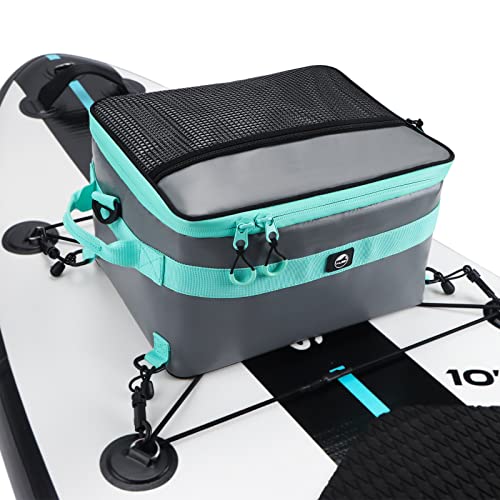 YVLEEN Waterproof Paddle Borad Cooler, SUP Cooler Durable PVC Material Paddle Board Deck Bag with Mesh Top Pocket, Adjustable Straps, Super Capacity for Stand-Up Paddleboard and Kayak Accessories