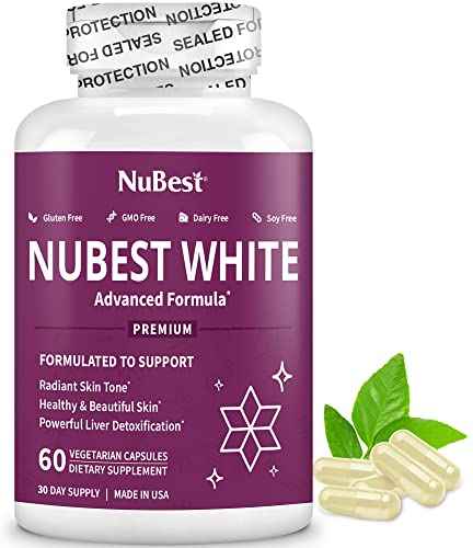 NuBest White - Glutathione 400mg & Milk Thistle Extract - Skin Brightening Supplement - Supports Beautiful and Radiant Skin - Antioxidant & Detoxification - 1 Pack | 1 Months Supply