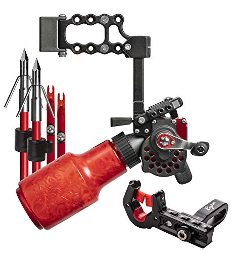 Cajun Bowfishing Winch Pro Reel Bowfishing Kit - Ultimate Bowfishing Bundle Including Winch Pro Reel, 25 yards of 250 lbs. of Line, 2 Arrows W/Piranha Points, Slides, Stops, and Brush Fire Arrow Rest