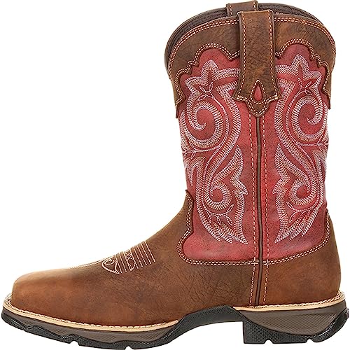Durango womens Lady Rebel Work Western Boot, Briar Brown and Rusty Red, 8 US