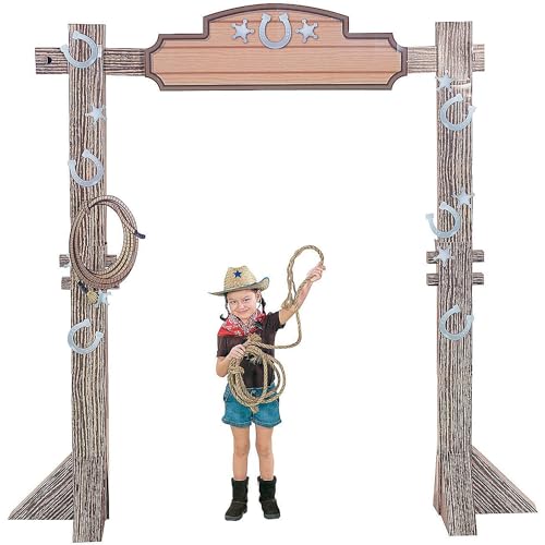 Fun Express Western Ranch Entry Arch and Full Cowboy Set (6 feet Tall and 13 Additional Cutouts(Cowboy Party Decor - VBS Vacation Bible School Supplies/Decor
