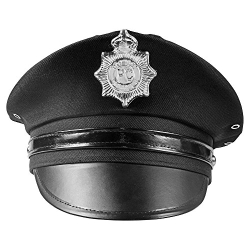 Police Hat - Cop Hat - Black Captain Hat - Officer Hat - Police Officer Costume Accessories by Funny Party Hats