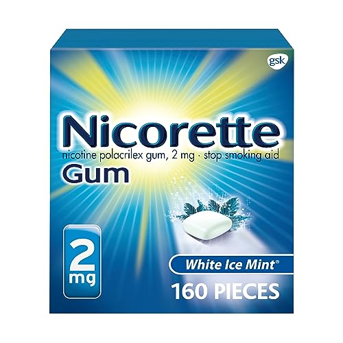 Nicorette 2mg Nicotine Gum to Help Quit Smoking - White Ice Mint Flavored Stop Smoking Aid, 160 Count
