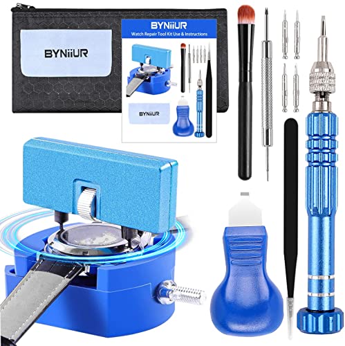 Watch Battery Replacement Tool Kit, BYNIIUR Watch Repair Kit, Watch Opener Tool Kit, Watch Back Removal Tool Kit, Watch Case Opener, Watch Repair Tool Kit, Watch Wrench Band Replacement Tool