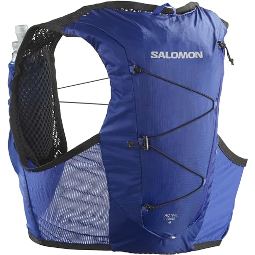 Salomon ACTIVE SKIN 4 Running Hydration Pack with flasks, Surf The Web / BLACK, S