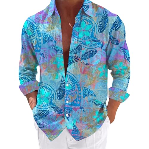 Mens Linen Shirts Heavyweight Long Sleeve T Shirt Floral Shirts for Men Hawaiian Shirts Deal Or No Deal Casual Button Shirt Lightning Deals of Today Prime Summer Mens Shirts Casual
