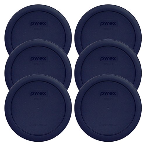 Pyrex Blue 4 Cup Round Plastic Cover - 6-Pack