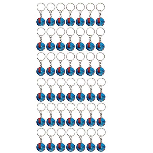 1' Globe Keychains Earth Globe Key Chains,50 Pcs Mini Backpack Hook for Travelers,Ball Keyring Pendant for Bag&Belt Loop Accessory,Back to School Item,Arts and Crafts,Educational Tool,Party Favors