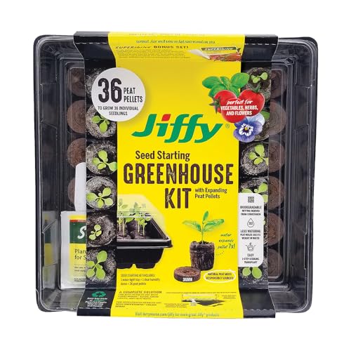 Jiffy Seed Starting Kit, 36 Cell 36mm Peat Pellets with Bonus (2 Pack)