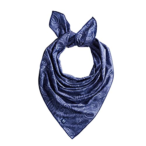 MISSION Cooling Bandana Skull Cap - Multi-Wear Bandanas for Women and Men, Cools When Wet (Blue Paisley)