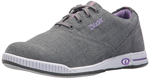 Dexter Comfort Canvas Series Womens Kerrie Bowling Shoes Grey Twill, 8