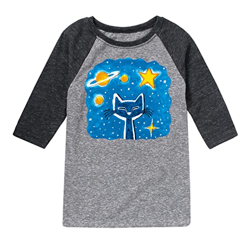 Pete The Cat - Imagination Space Dream - Toddler and Youth Raglan Graphic T-Shirt - Size Small