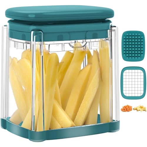 French Fry Cutter, Solucky Potato Onion Cutter, Professional Homestyle Vegetable Chopper Dicer, Great for Potatoes Carrots Cucumbers Zucchini Peppers 3/8 inch Blade(Only 1 Blade)