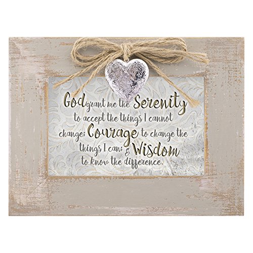 Cottage Garden God Grant The Serenity to Accept Natural Taupe Jewelry Music Box Plays Amazing Grace