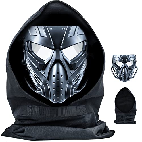 SupMusk Airsoft Mask Balaclava Outdoor Sport Game Tactical Protective Mask, Military Paintball Skull Face Mask Eye Protection Wild Headgear Mask for Cosplay Costume Movie Shooting Halloween Masquerade