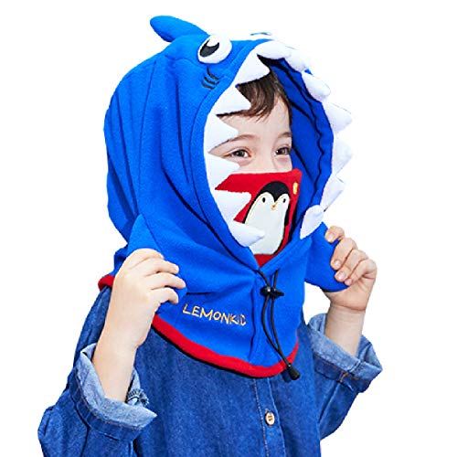 Azarxis Kids Ski Mask, Children Winter Face Mask with Hood Cold Weather Balaclava Snow Mask & Neck Warmer for Boys & Girls (Blue)