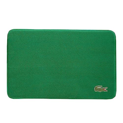 Lacoste Crocodile Bath Mat, Memory Foam Rug, Field Green 19x30