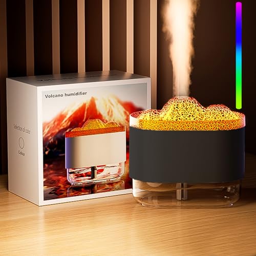 Generic Clearance Flame Diffuser, Flame Humidifier, 25dB Super Quiet Portable Noiseless Aroma Diffuser Air diffusers for Home, Office Or Yoga Essential, Oil Diffuser, No Water Auto-Off,Black